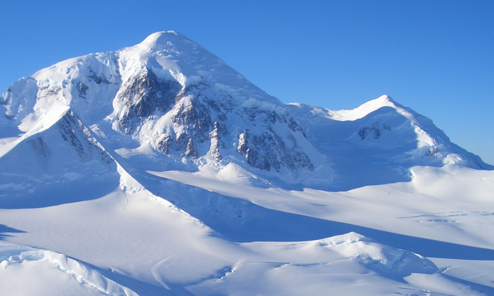 Flying into basecamp of Fairweather