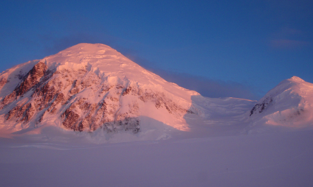Fairweather alpenglow from basecamp at 10,000'