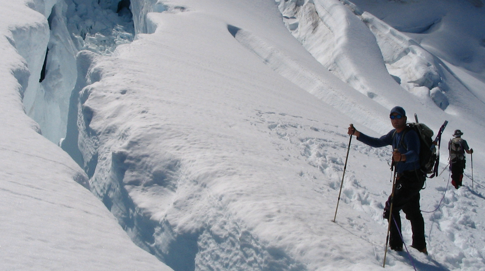 We'll learn to navigate safely on a glacier