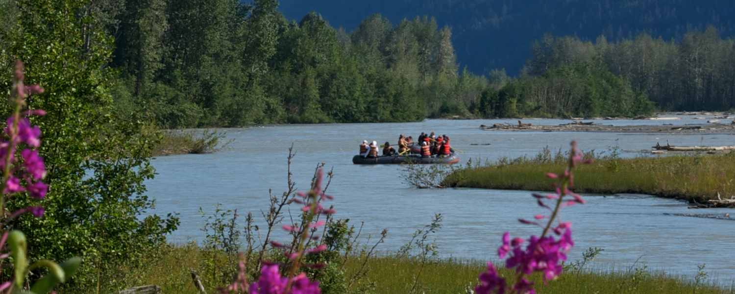 Floating down through the Bald Eagle Preserve on the Tsirku overnight rafting trip