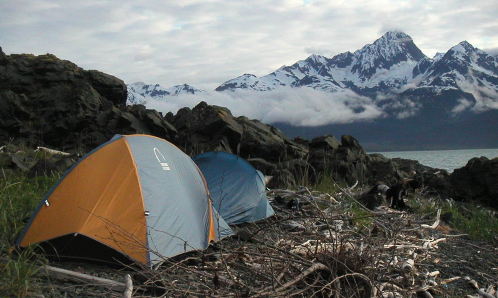 Camping along the Chilkat Inlet outside of Haines, AK