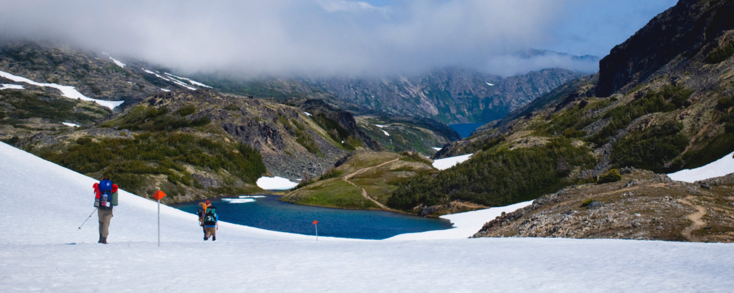 Crossing over the Chilkoot Pass in late June