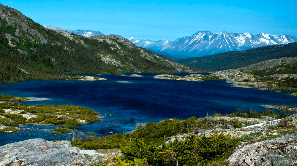 Views open up after crossing over the Chilkoot Pass