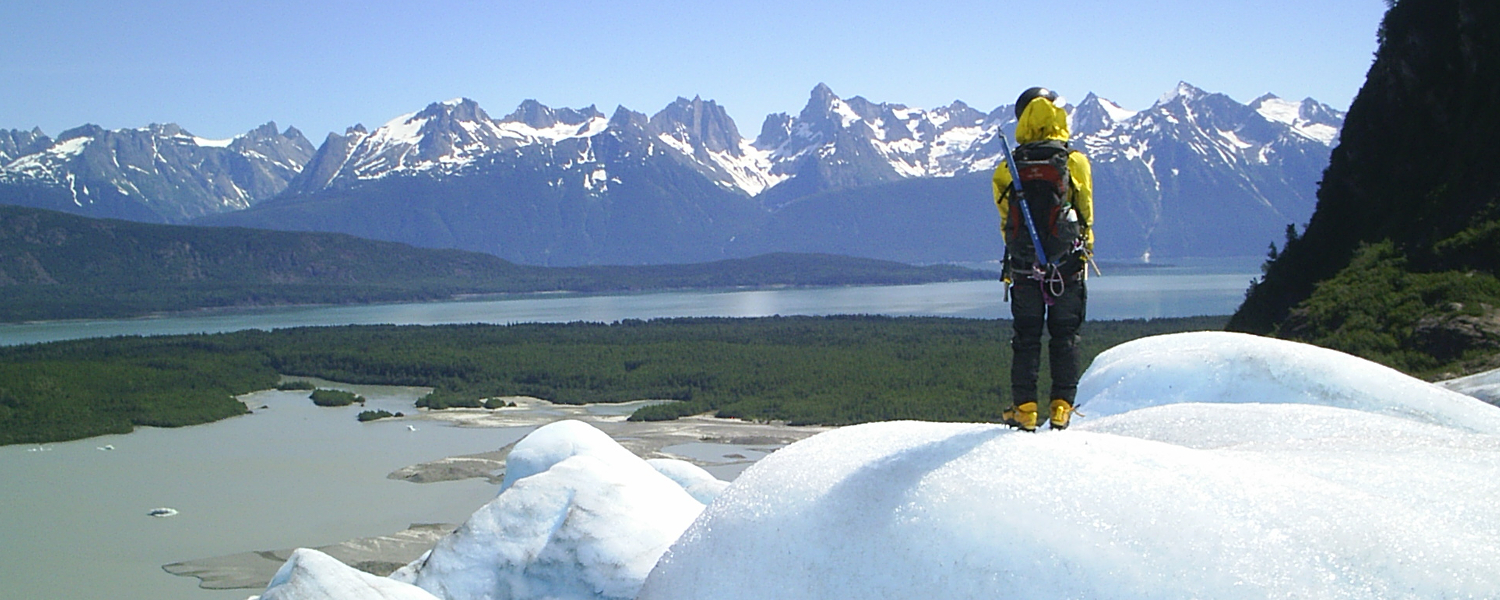 Taking in the view while glacier trekking in Alaska